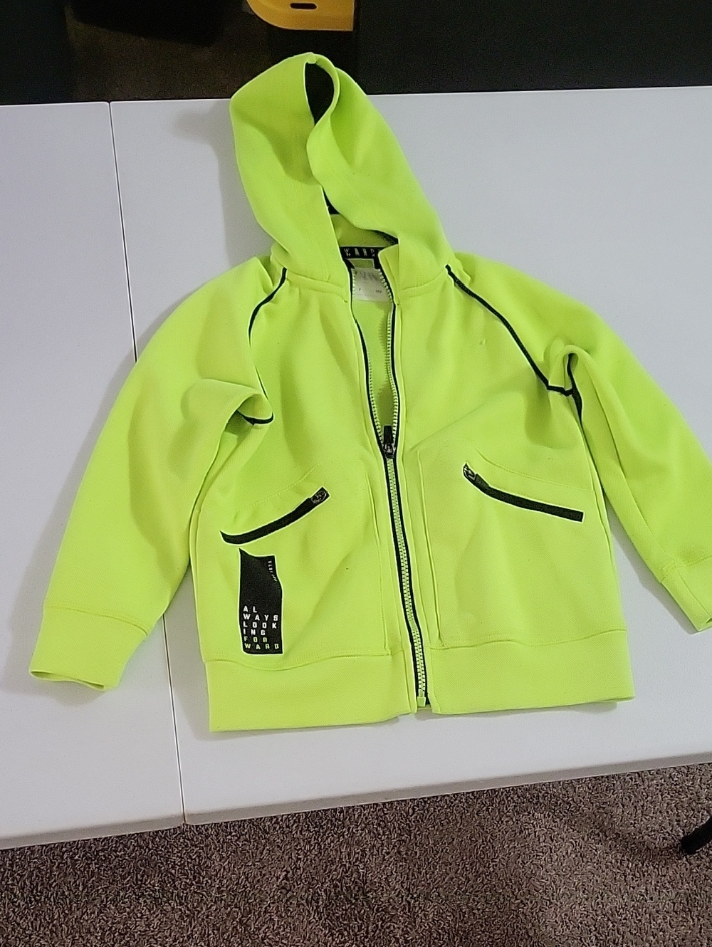 Zara Neon Lime Hoodie with Black Trim
